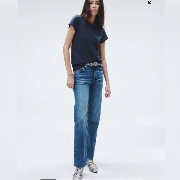 Rag & Bone Harlow Mid Rise Straight Blue Jeans Denim Size 26 in Kendra - Picture 1 of 7